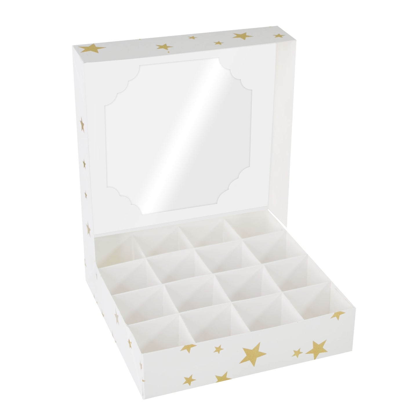 Gold Stars Window Treat Boxes & Inserts - 16 Cavities