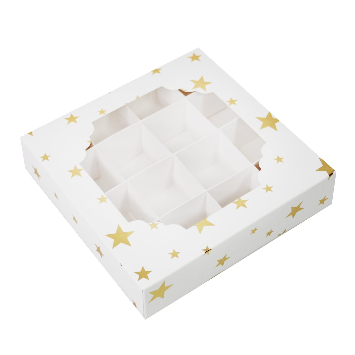 Gold Stars Window Treat Boxes & Inserts - 16 Cavities