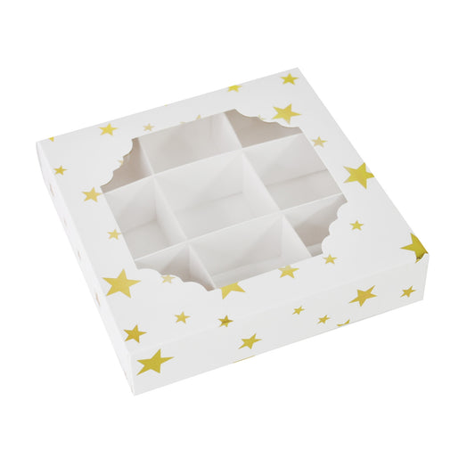 Gold Stars Window Treat Boxes & Inserts - 9 Cavities