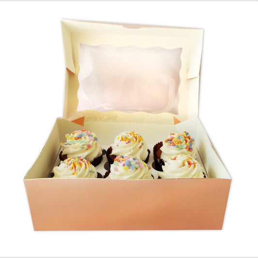 Luxury Satin Rose Gold Cupcake Box