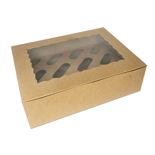 Plain Kraft Holds 12 Cupcake Box