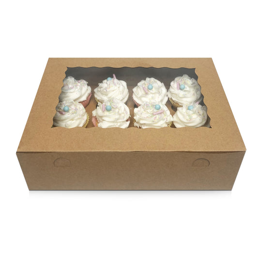 Plain Kraft Holds 12 Cupcake Box