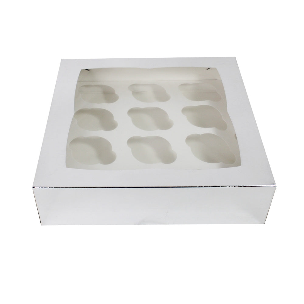 Silver Luxury Cupcake Box With Window