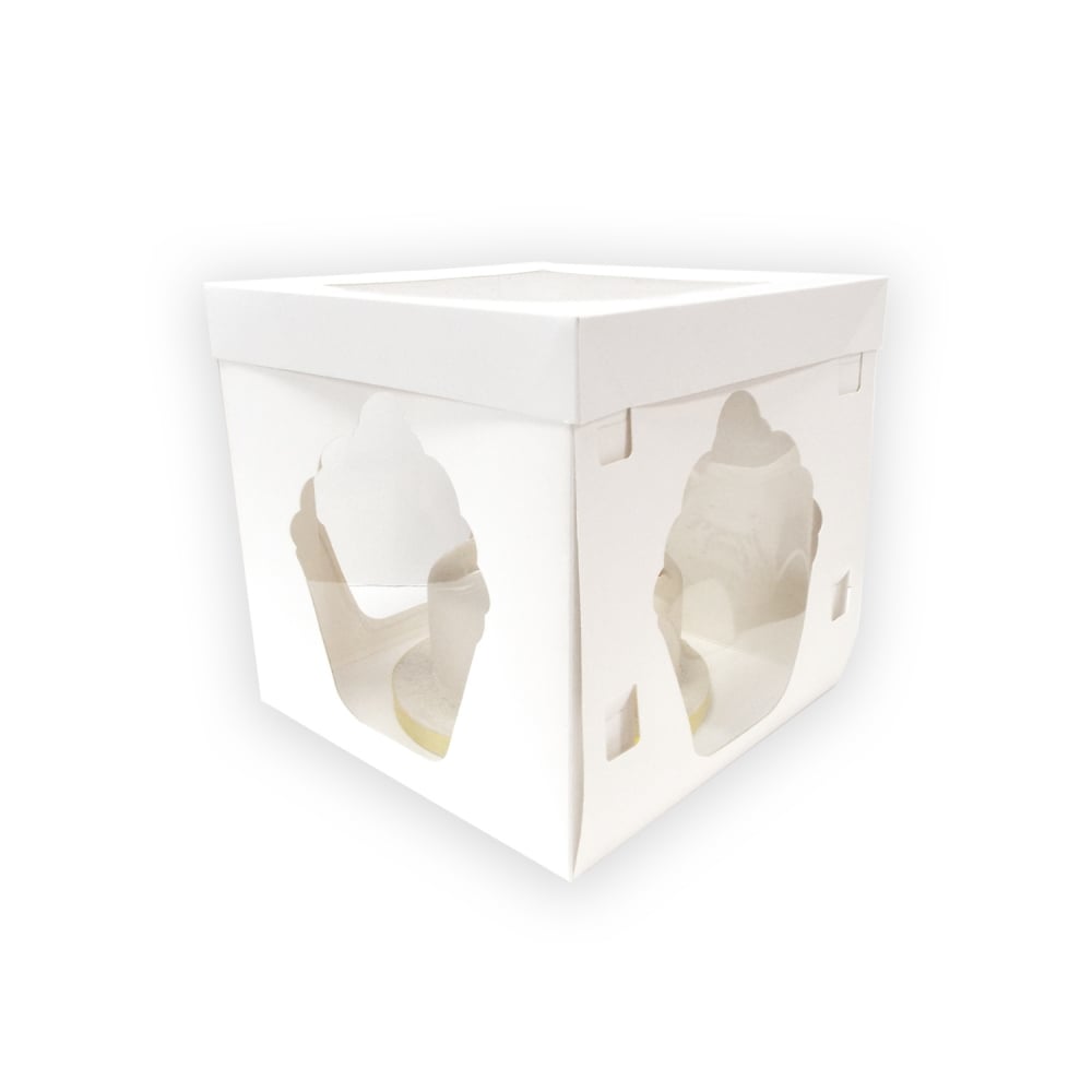 White - 10 Inch Luxury Satin Finish Giant Cupcake Box