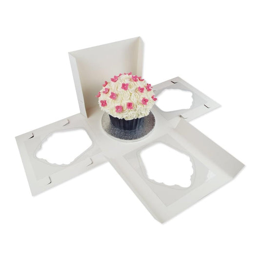 White - 10 Inch Luxury Satin Finish Giant Cupcake Box