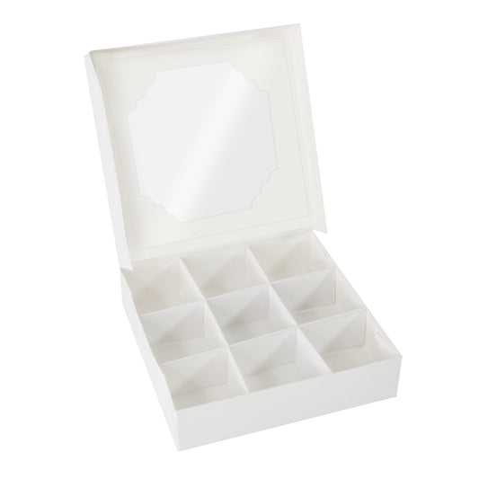 White Window Treat Boxes & Inserts - 9 Cavities