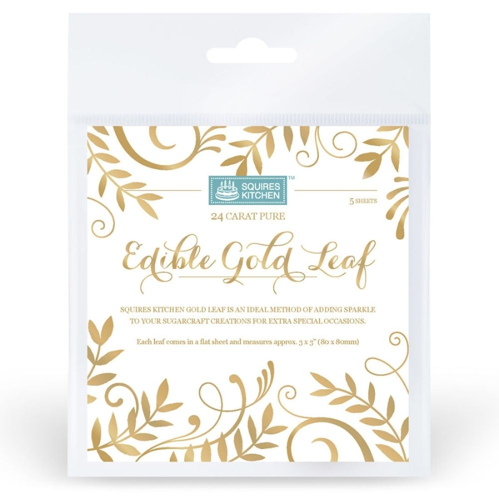 SQUIRES KITCHEN - Edible Gold Leaf Transfer Sheets - Book of 5