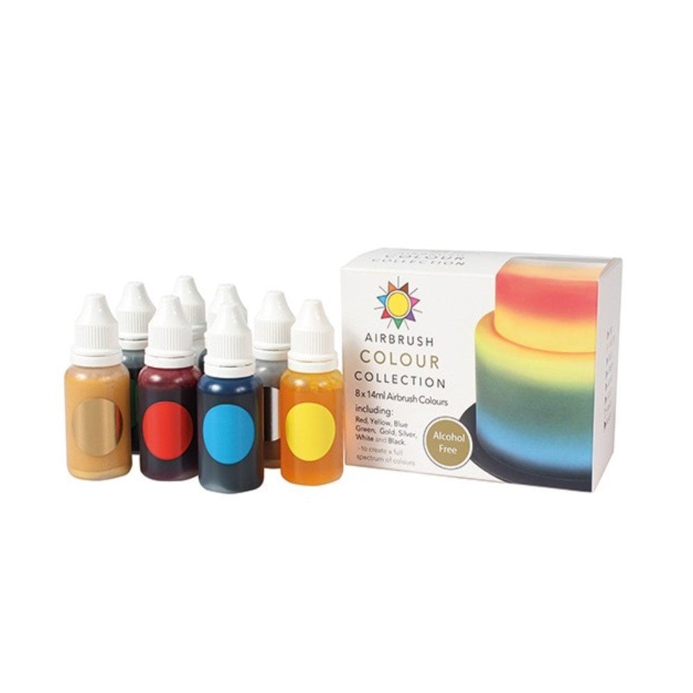 SUGARFLAIR Alcohol Free Airbrush Colour Collection - Set of 8