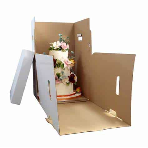 16" x 16" x 27" Tall Corrugated White Cake Box & Insert
