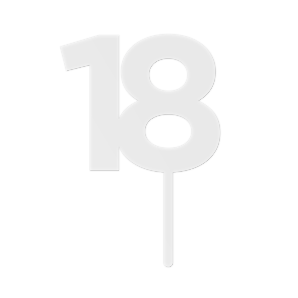MAKE A WISH White - Birthday Number Acrylic Cake Topper