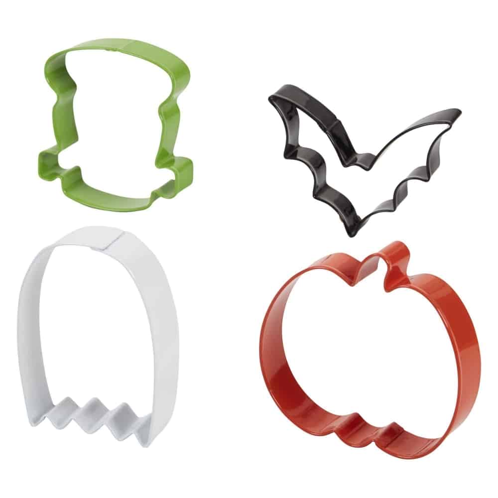 WILTON - Bat, Pumpkin, Ghost & Monster - Metal Cookie Cutter Set of 4