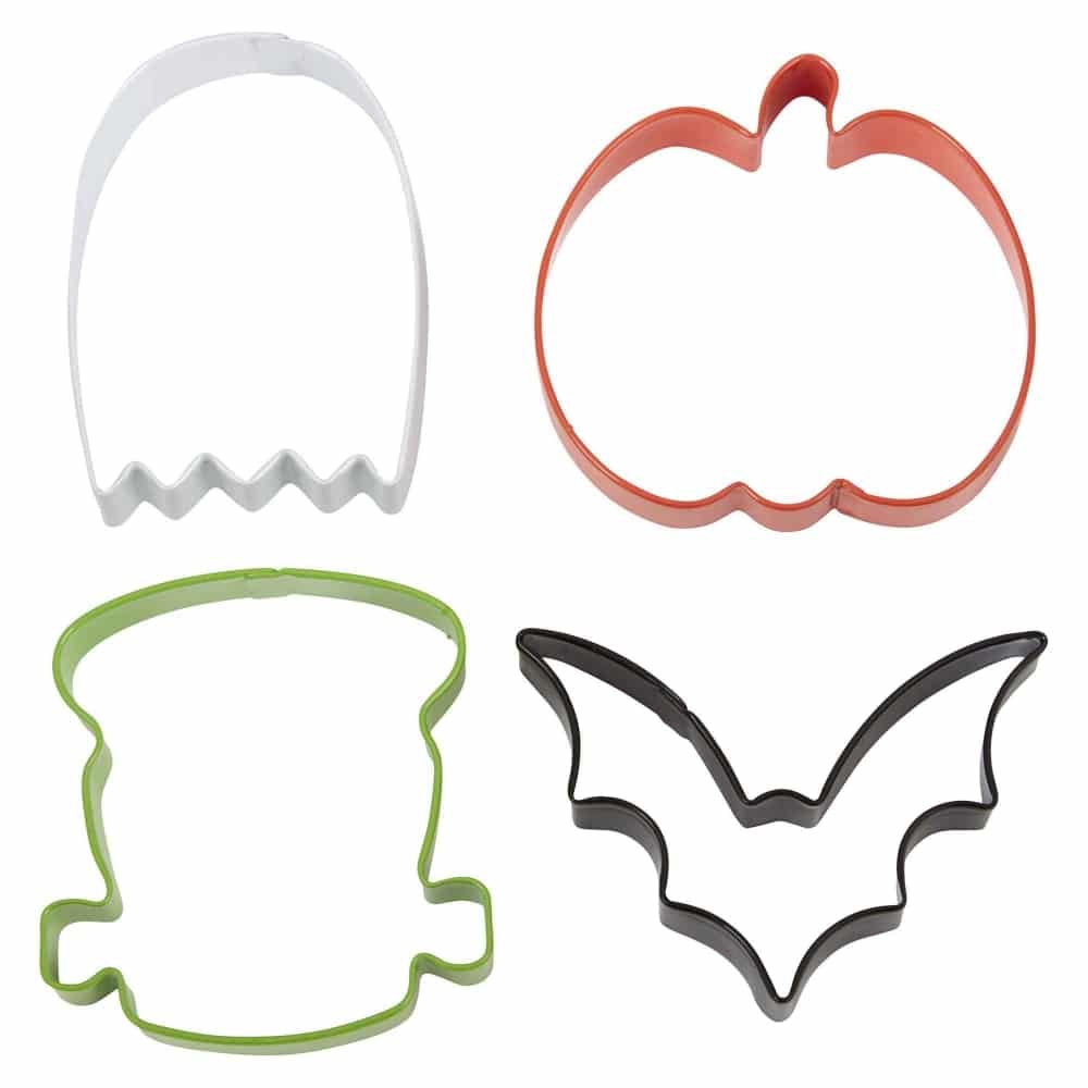 WILTON - Bat, Pumpkin, Ghost & Monster - Metal Cookie Cutter Set of 4