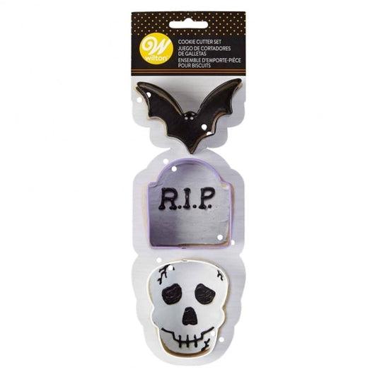 WILTON - Bat, Stone & Skull - Metal Cutter Set of 3