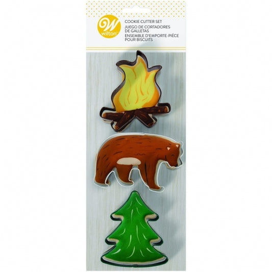 WILTON Cookie Cutters - Fire, Bear & Tree - Set of 3