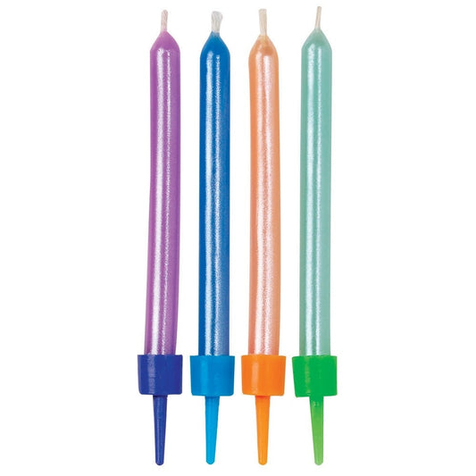 WILTON - Multicolor Pearlized Candles - Set of 10