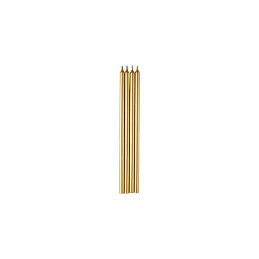 WILTON - Tall Gold Birthday Candles - Pack of 12